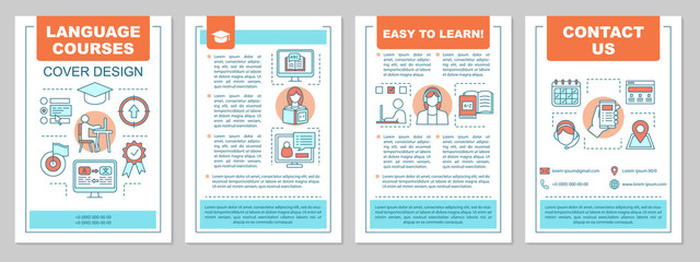 Foreign language learning classes brochure template