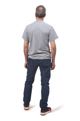 man dressed with  jeans isolated on white background