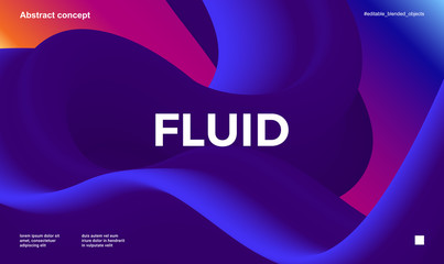 Wall Mural - Trendy abstract design template with 3d flow shapes. Dynamic gradient composition. Applicable for landing pages, covers, brochures, flyers, presentations, banners. Vector illustration. Eps10