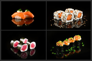 Canvas Print - Japanese food four pic collage