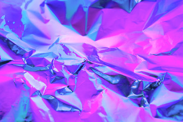 Fototapete - Abstract Modern bright colored holographic background in 80s style. Synthwave. Vaporwave style. Retrowave, retro futurism, webpunk