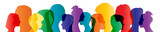 Fototapeta  - Colorful heads panorama banner community team