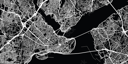 Fotomural Urban vector city map of Istanbul, Turkey
