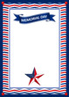 Memorial Day card with star in national flag colors