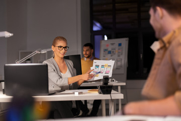 business, deadline and technology concept - software developers discussing user interface design moc