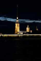 Wall Mural - Peter and Paul Fortress at night