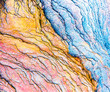 © lukasz_kochanek - Colourful sedimentary rocks formed by the accumulation of sediments – natural rock layers backgrounds, patterns and textures - abstract graphic design – geology – nature formations
