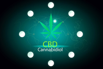 Wall Mural - Cannabidiol CBD marijuana  extract Have medicinal properties background concept