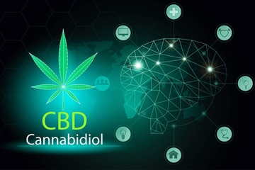 Wall Mural - cannabidiol cbd marijuana extract have medicinal properties background concept