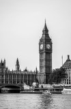 Fototapeta Big Ben - London city / England - May 2014: Big Ben and Parliament building looking across river Thames