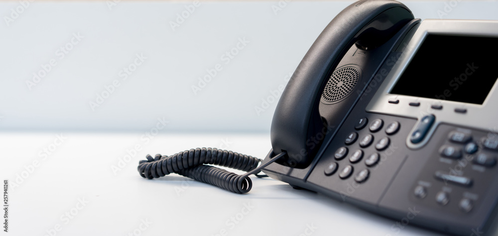 Obraz na płótnie close up telephone landline at office concept	 w salonie