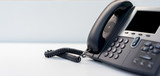 Fototapeta  - close up telephone landline at office concept	