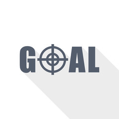 Leinwandbilder - Goal text icon, vector illustration
