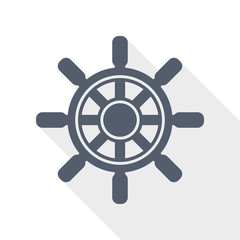 Poster - Ship wheel icon, vector illustration, sail concept sign