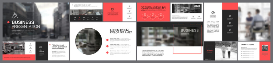 Wall Mural - management charts slide templates set