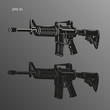 © Shkuro - M-16 legendary assault rifle vector illustration. Classic armament icon.