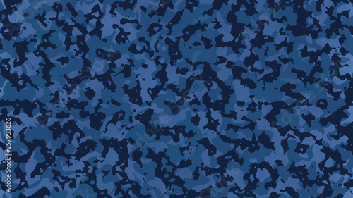 Materiał do szycia organic navy blue camouflage pattern