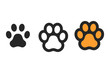 Dog paw print. Footprint. Vector icons isolated