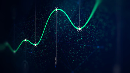 Big data algorithms visualization technologies infographic analytic, monitor screen in perspective