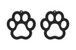 Paw earrings. Dog tag for collar. Laser cut template. Jewelry making. Vector
