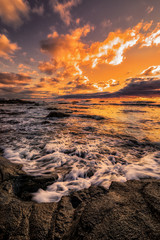 Wall Mural - Sunset at a Beautiful Oregon Beach Overlooking the Pacific Ocean