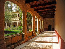 Gothic Cloister Of The Monastery Of Yuste Where Emperor Charles V Retired In 1556. Extremadura, Spain