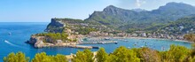 High Quality Panorama Of The Port De Soller, Majorca, Spain.