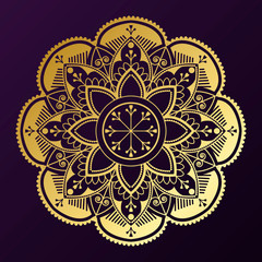 Poster - Golden mandala badge