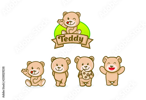 Fotografía cute teddy bear character mascot designs
