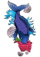 japan koi  traditonal ornament tattoo