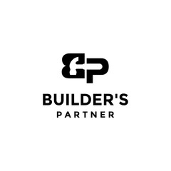 Wall Mural - illustration logo combination from letter B and P with hammer on the negative space logo design concept