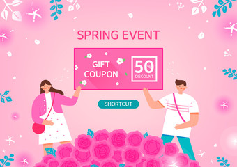 Wall Mural - Spring shopping illustration. Rose