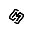 illustration letter logo combination from letter S and M logo design concept