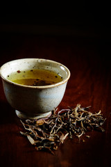 Poster - A cup of tea with tea leaves 