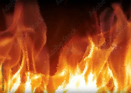 Triangular Grid Background with Fire Pattern - Modern Abstract Illustration, ...