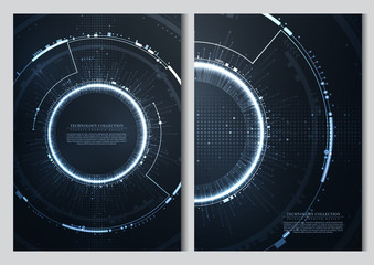 Wall Mural - technology futuristic abstract computer system cyber space background template vector