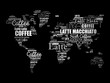 © dizain - Coffee drinks word cloud in shape of World Map, concept background