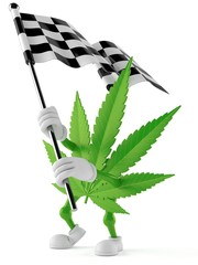 Sticker - Cannabis character waving race flag