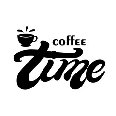 Coffee time. Hand drawn lettering