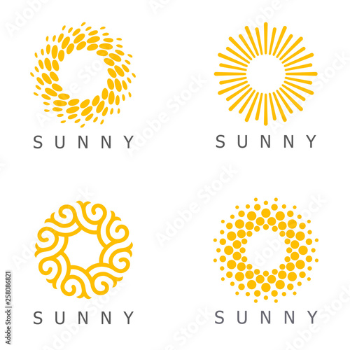 Set of vector logo design template. Sun abstract icons. Fototapete