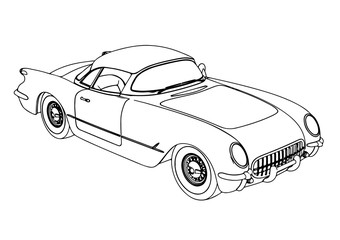 Wall Mural - sketch sports retro car vector