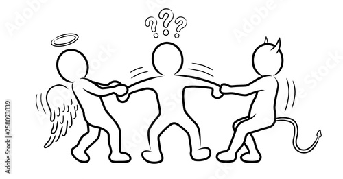 Gewissensentscheidung Hin Und Hergerissen Zwischen Engelchen Und