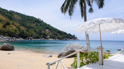 Seating to relax by the sea beach