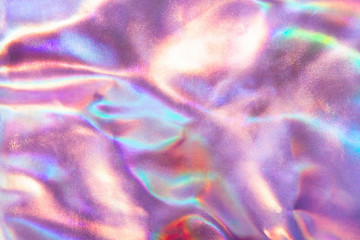 Poster - Abstract trendy holographic background in 80s style. Real texture in violet, pink and mint colors with scratches and irregularities. Synthwave. Vaporwave style. Retrowave, retro futurism, webpunk