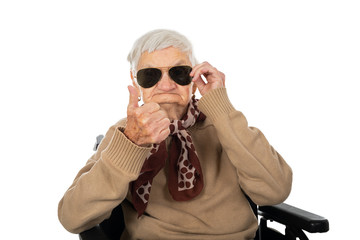 Wall Mural - Blind senior woman