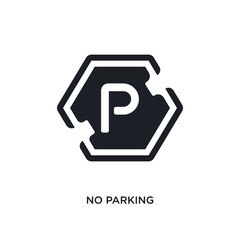 no parking isolated icon. simple element illustration from signs concept icons. no parking editable logo sign symbol design on white background. can be use for web and mobile