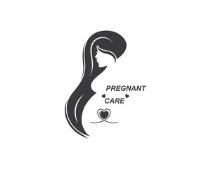 Wall Mural - beauty pregnant women vector icon