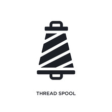 Thread Spool Isolated Icon. Simple Element Illustration From Woman Clothing Concept Icons. Thread Spool Editable Logo Sign Symbol Design On White Background. Can Be Use For Web And Mobile