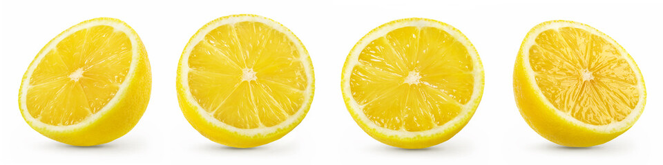 Wall Mural - A half of lemon isolated on white background.  Collection.