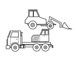 Wall Mural - under construction crane truck with excavator